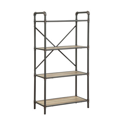 Antique Oak & Sandy Gray Finish Bookshelf