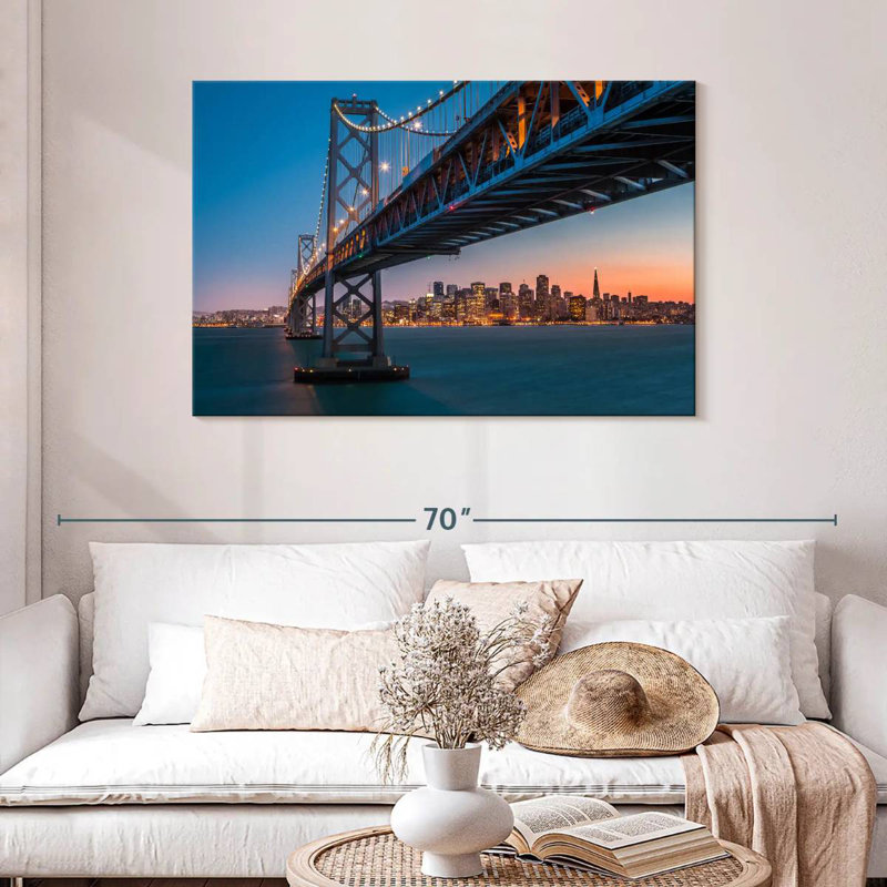 Lilie San Francisco Bay Bridge Sunset, 30" H x 45" W