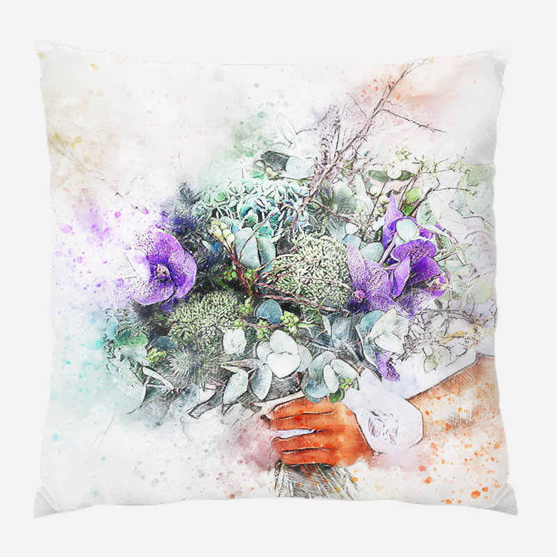 Outdoor Reversible Throw Pillow, Microsuede, Indoor