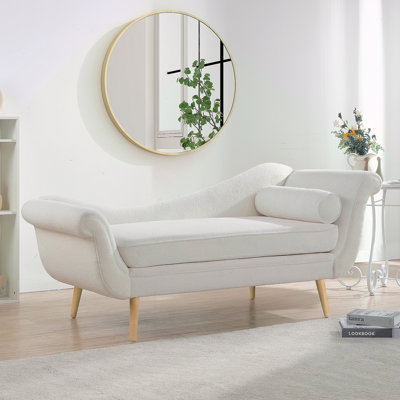 Chaise longue avec accoudoirs à volutes