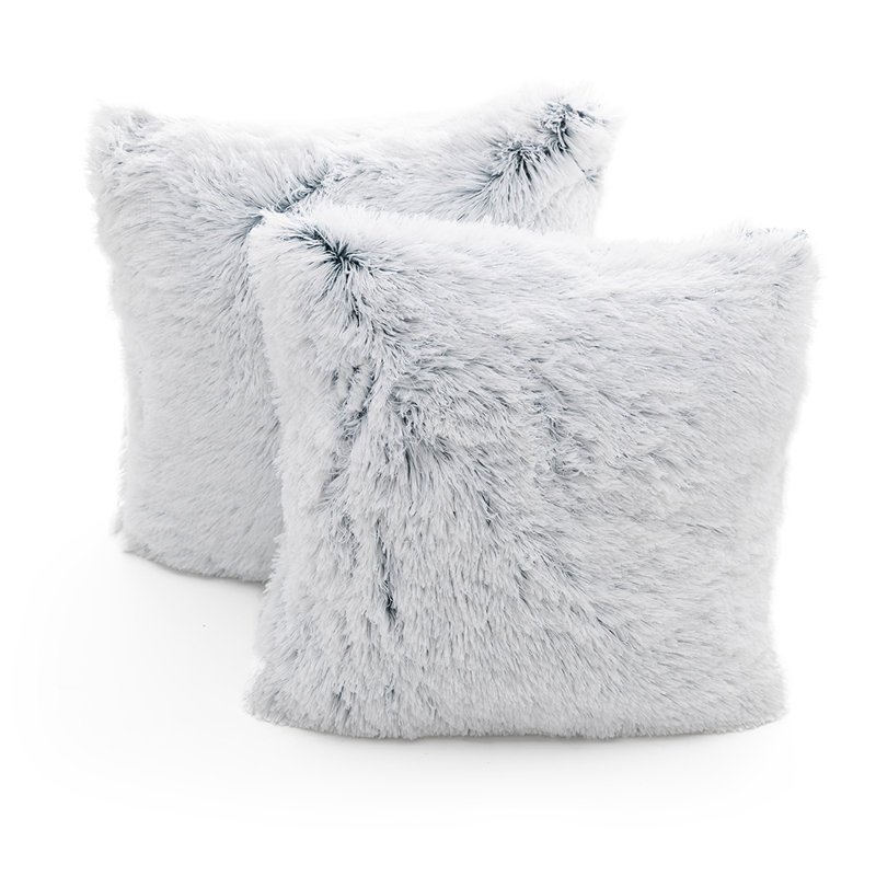 Reversible Throw Pillow, Gray, Square 20"