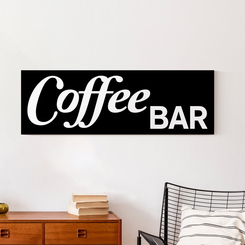 «Coffee Bar», impression d'art textuel sur toile sans cadre