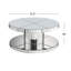 Table basse d'appoint à miroir à deux niveaux avec miroir rond en verre cannelé - 31,5 po de diamètre, table d'appoint moderne pour le salon
