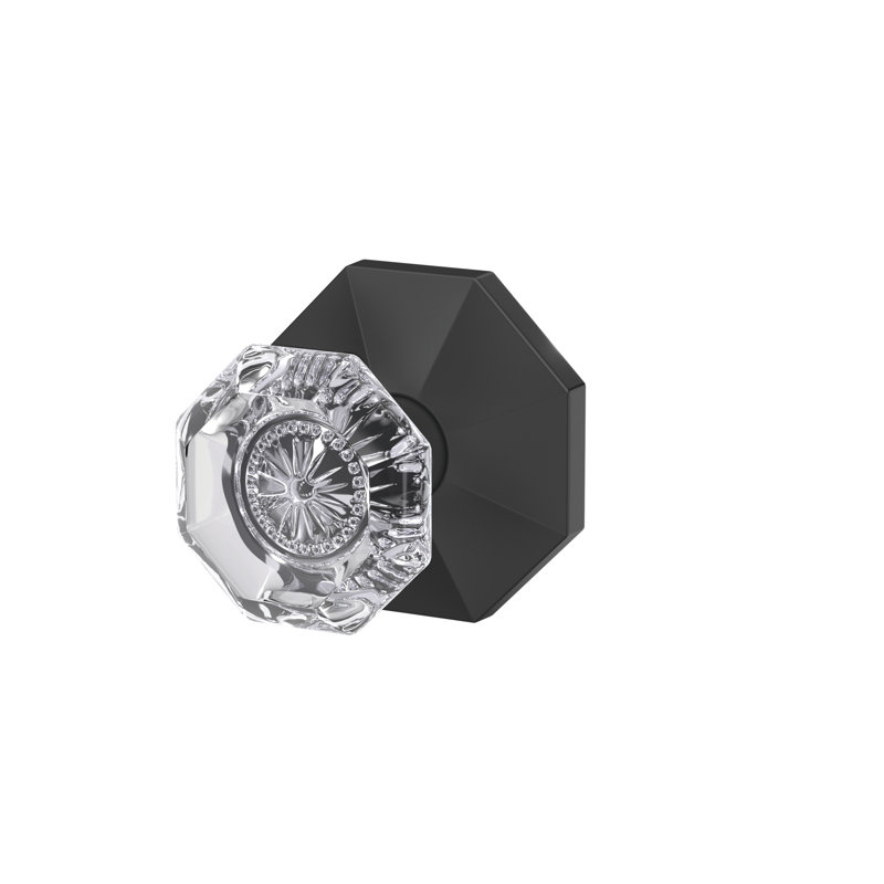 Alexandria Non-Turning Glass Knob with Rosewood Trim