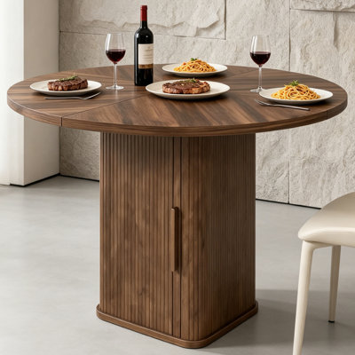 47 Inch Round Dining Table for 4 Farmhouse Kitchen Table