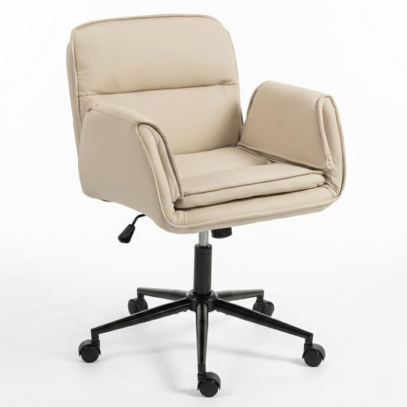 Chaise de bureau ergonomique rembourrée en polyuréthane avec accoudoirs réglables