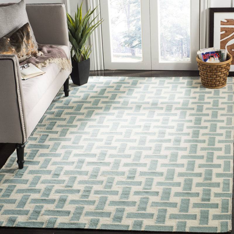 Mars Geometric Wool Hand Woven Area Rug, Rectangle 122 x 183 cm