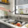 CASAINC Single-Handle Pull Out Kitchen Single Hole Faucet with Deck Plate