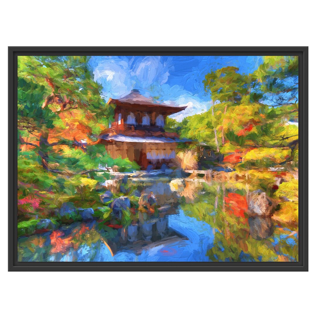 Gerahmtes Wandbild Ginkaku-ji-Tempel in Kyoto Kunst