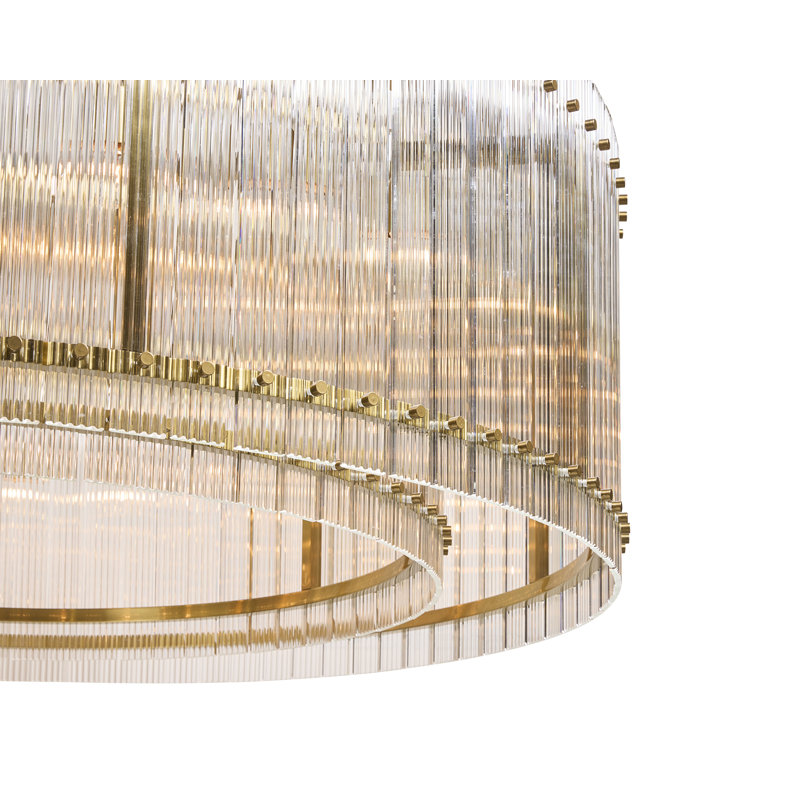 Glass Chandelier, 19.5" H x 60" W x 60" D