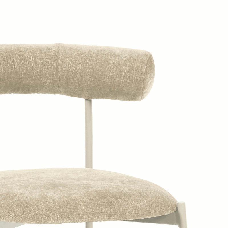 Geraldina Velvet Bar & Counter Stool, Bar Stool (29.1” Seat Height), Taupe