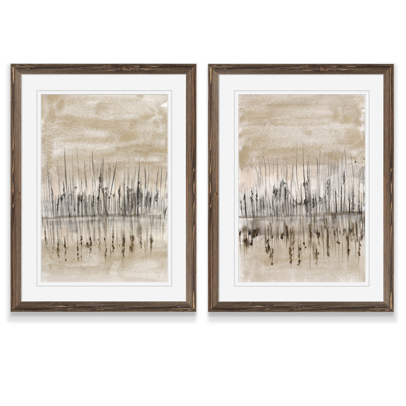 «Marshline Reflection I» par Vincent Van Gogh, ensemble de 2 cadres sur toile, H 24 po x l 18 po, Érable