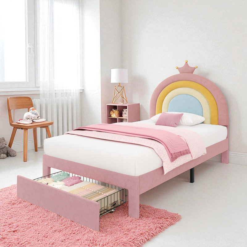Upholstered Storage Bed, Single (3')