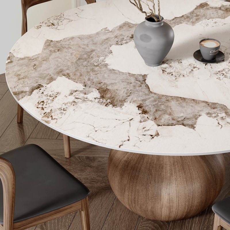 Table de salle à manger Otelia, Ambre, 29.52"H x 53.1"L x 53.1"W