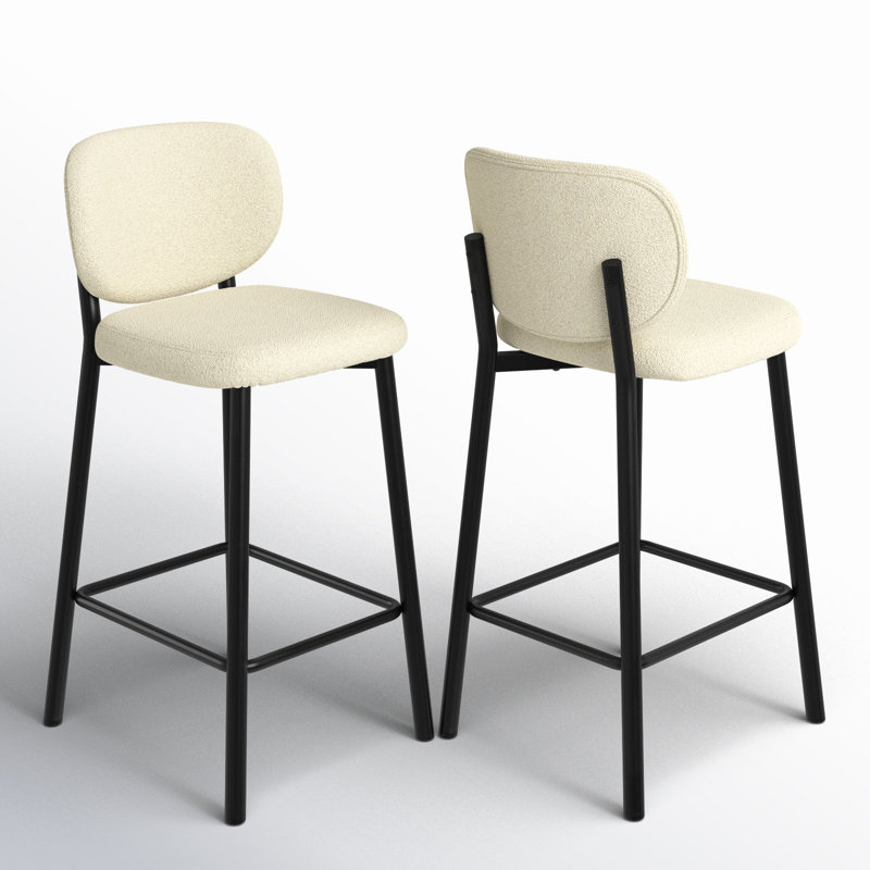 Corine Upholstered 24'' Counter Stool, Off White
