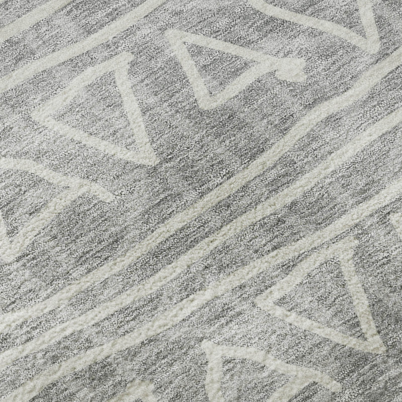 Tapis gris Prisco lavable à la machine de qualité supérieure, Rectangle 1 pi 8 po x 2 pi 6 po