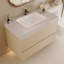 Meuble-lavabo flottant moderne 29,9 po avec comptoir en faux marbre et lavabo encastré en céramique, fixation murale pour petites salles de bain et appartements-402620929
