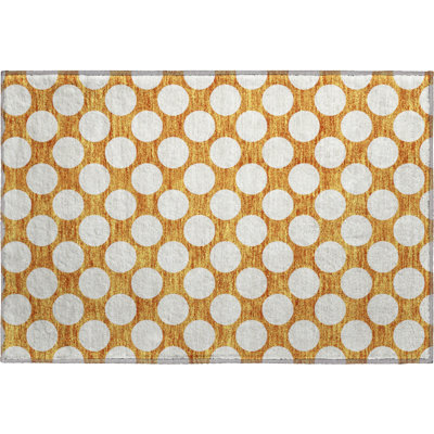 Premium Machine Washable Prisco Orange Rug