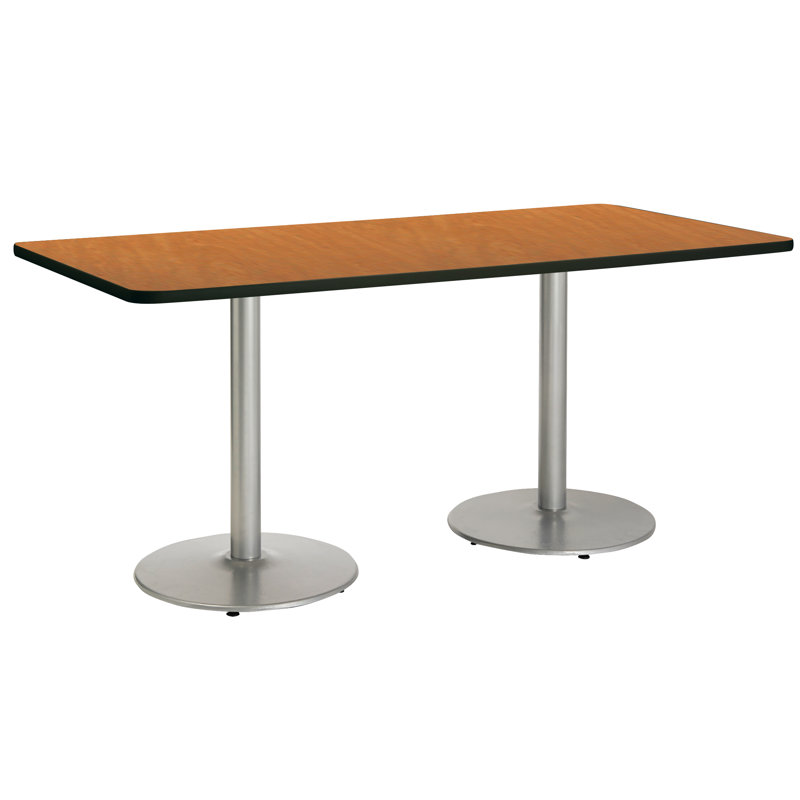 Table de pause en métal 96 po, Noyer, Argent, H 36 po x L 96 po x l 36 po