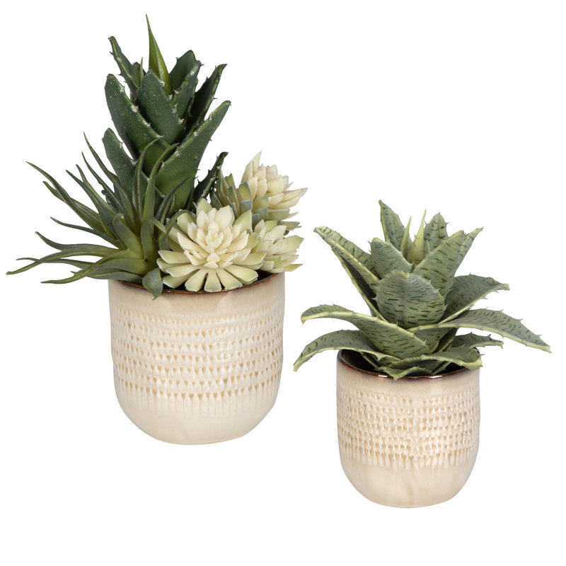 Ensemble de 2 plantes artificielles en pot