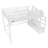 Full Loft Bed with Storage Stairs, Shelves and Built-in Wardrobe, Metal Loft Bed Frame with USB Ports and LED Lights, Noise-reduced Design, White-137715111-137715110
