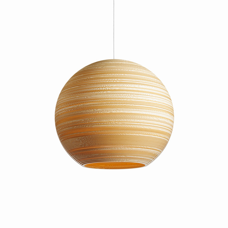 Scraplights Moon 32 Pendant Blonde , Blonde, 29.25" H x 32" W x 32" D