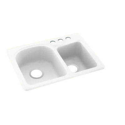 25'' L Double Bowl Solid Surface Kitchen Sink