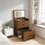 Bureau de coiffeuse 3 en 1 avec miroir éclairé et tabouret, coiffeuse à plateau rabattable, rangement compact pour la chambre à coucher, la salle de bain et le vestiaire