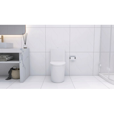 Toilette allongée une pièce - blanc