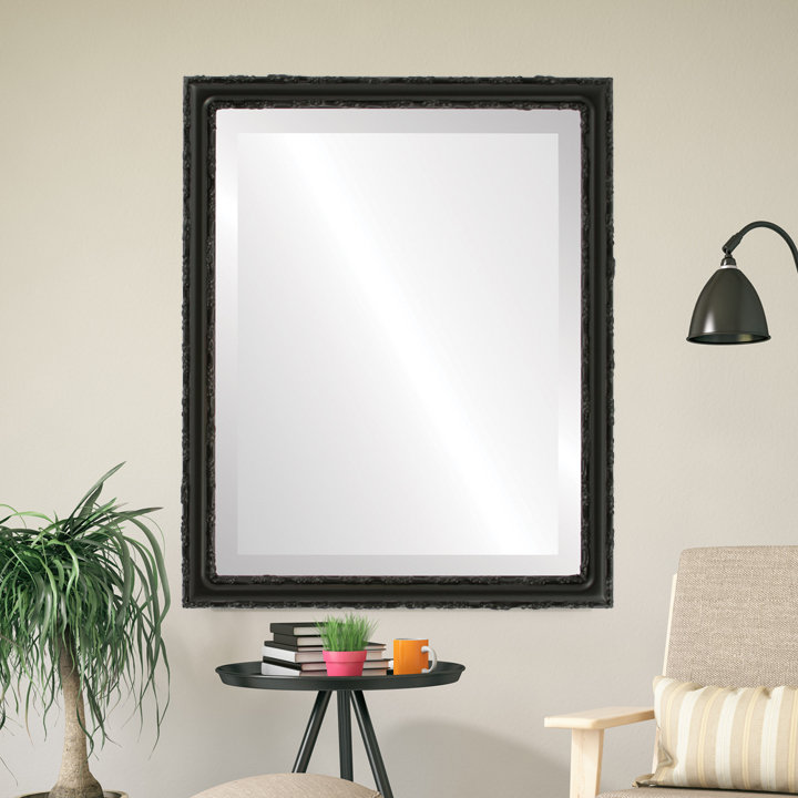 Miroir d'appoint Schlater, H 25 po x l 21 po, Noir mat