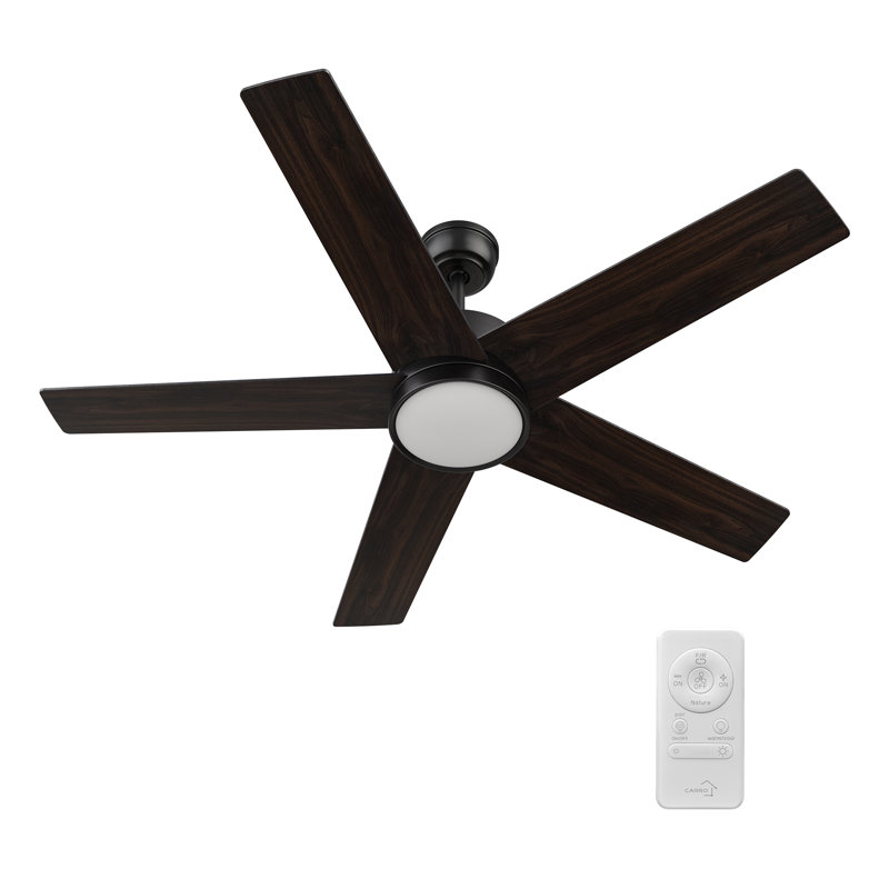 Ventilateur de plafond de 52 po avec éclairage à DEL, Noyer foncé