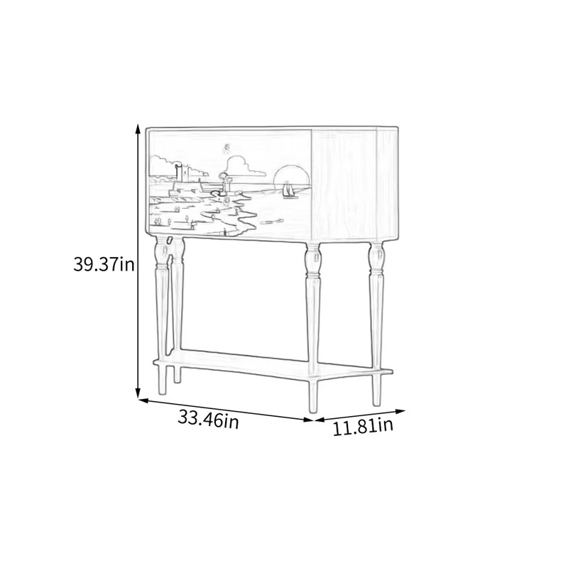 Armoire de rangement en bois avec grands tiroirs, Noir, noir, noir, noir