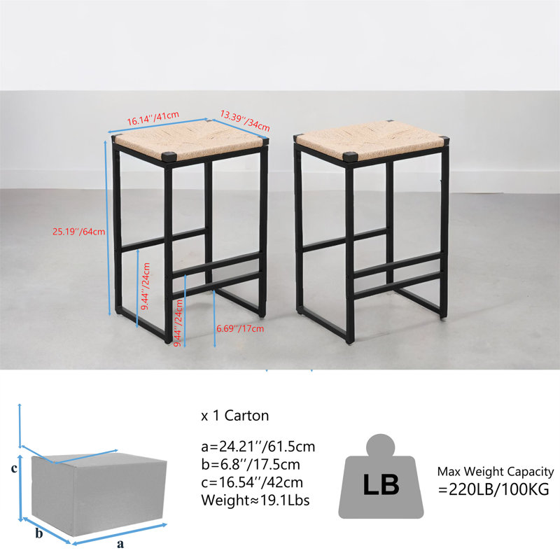 Counter Stool with Metal Frame