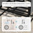 5 Seat Outdoor Patio Furniture Set Luxury Metal Cushioned Conversation Set with 26.8"W Seat & Marble-textured Coffee Table, Gray