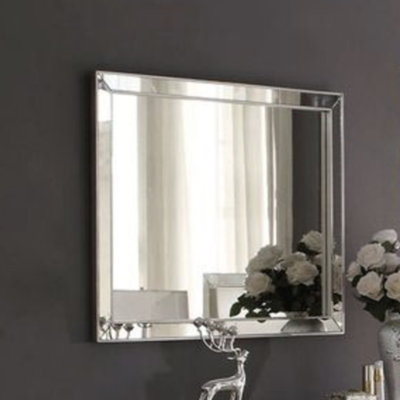Miroir Voeville II à finition platine, miroir