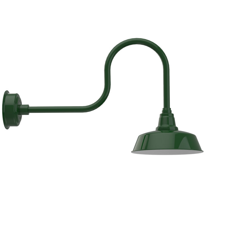 Luminaire de grange d’extérieur Vandervliet, H 22,37 po x l 12 po x P 37 po, Vert rétro