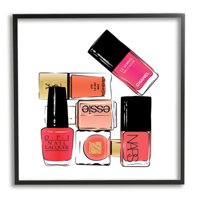 " Stack of Nail Polish Glam Fashion Beauty Cosmetics " Graphic Art Print