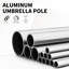 Outdoor 10Ft Table Umbrella - , Waterproof, - For Garden, Deck, Backyard, Pool  Navy Blue Poolside Sun Resistance, 8 Ribs Backyard