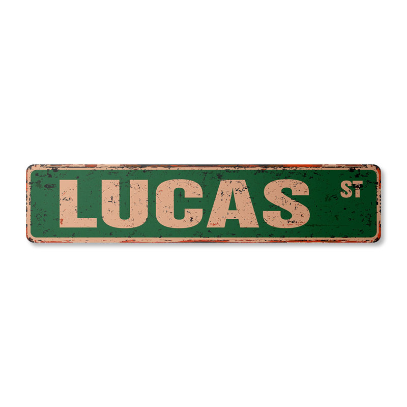 Plaque de rue Lucas en plastique robuste 4 po x 18 po