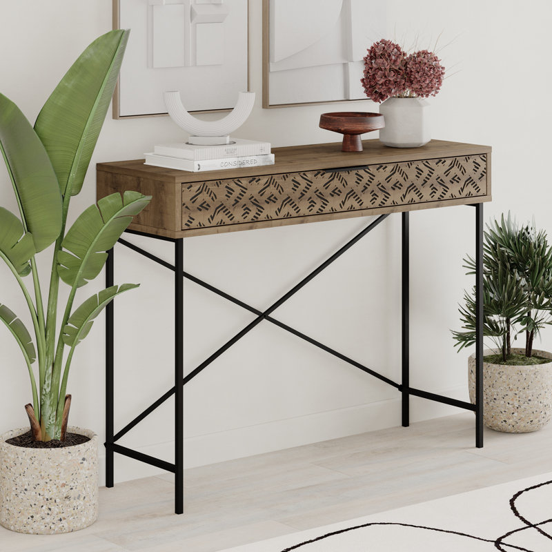 Adaleen 110 cm W Console Table, Brown