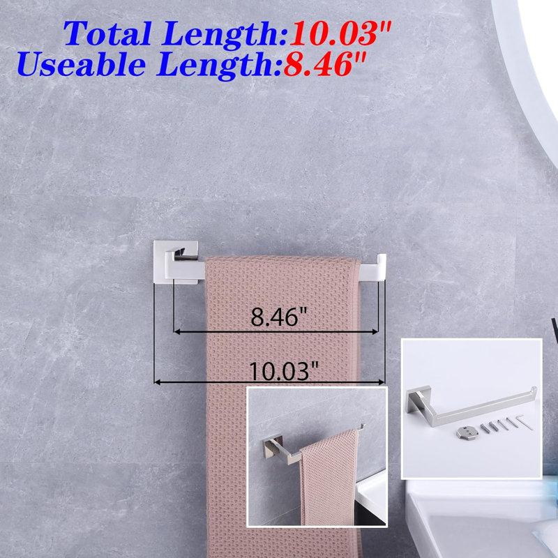 Premium Stainless Steel Bathroom Hardware Set - 2-Piece Wall Mounted Towel Ring And Toilet Paper Holder With Polished Finish, Rust-Resistant And Durable