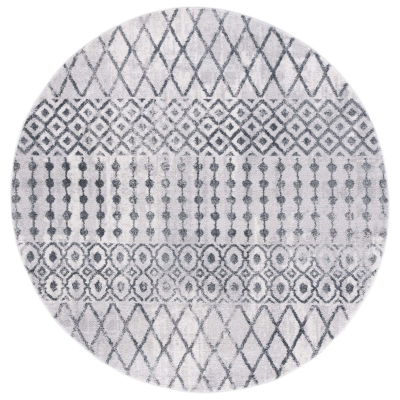 Tapis 656 ivoire / gris foncé, Rond 6 pi 7 po