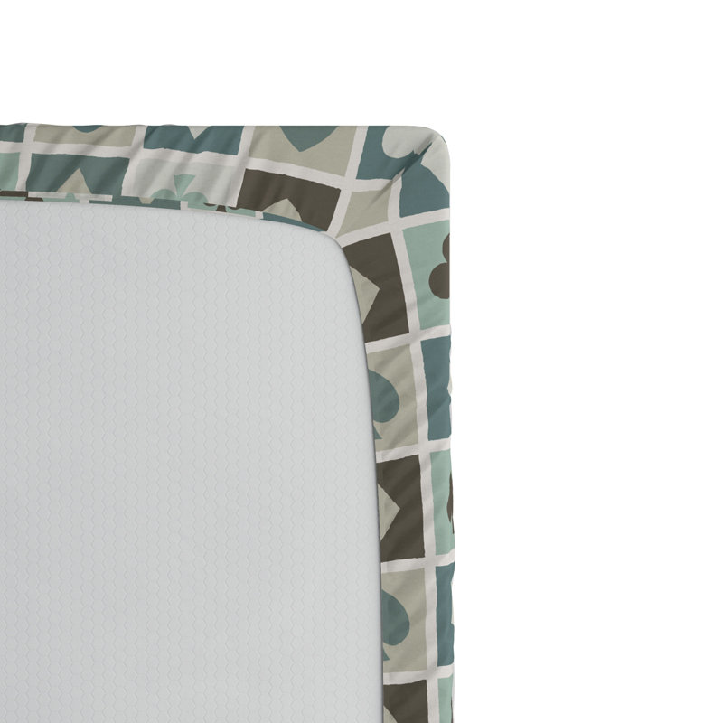 Microfiber Geometric Fitted Sheet, Twin Fitted Sheet