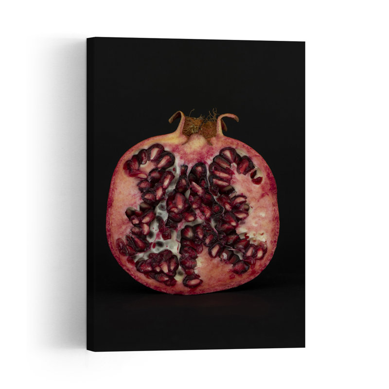 Ruby Red Pomegranate Organic Vibrant Contemporary Fruit Wall Art Print 1 Piece Wrapped Canvas Wall Art, 152.4cm H x 101.6cm W
