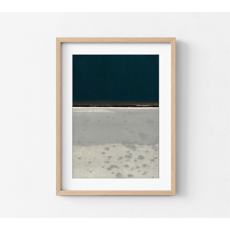 «Blue and Grey Horizon Extra Large Wall Art Abstract», impression encadrée de paysage abstrait, reproduction d'art encadrée abstraite surdimensionnée