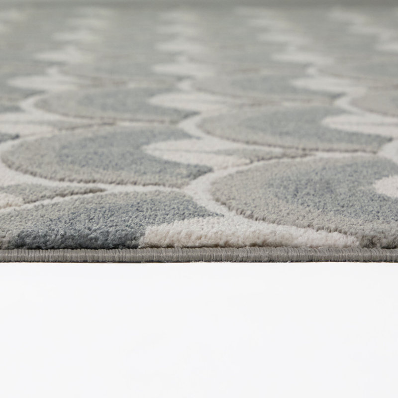 Tapis géométrique bleu Art déco Dillens, 7 pi 10 po x 10 pi