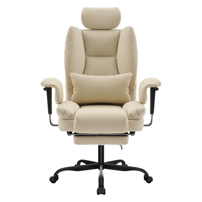 Chaise de bureau ergonomique en similicuir de 200 kg avec support lombaire et dossier haut, chaise de bureau ergonomique avec appui-tête relevable