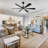 60“ Modern Large 6-Blade Ceiling Fan With LED Lights and Remote Control-2108759257-2108759262