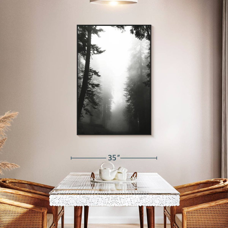 Chemin brumeux, 31 po x 46 po, Cadre flottant noir