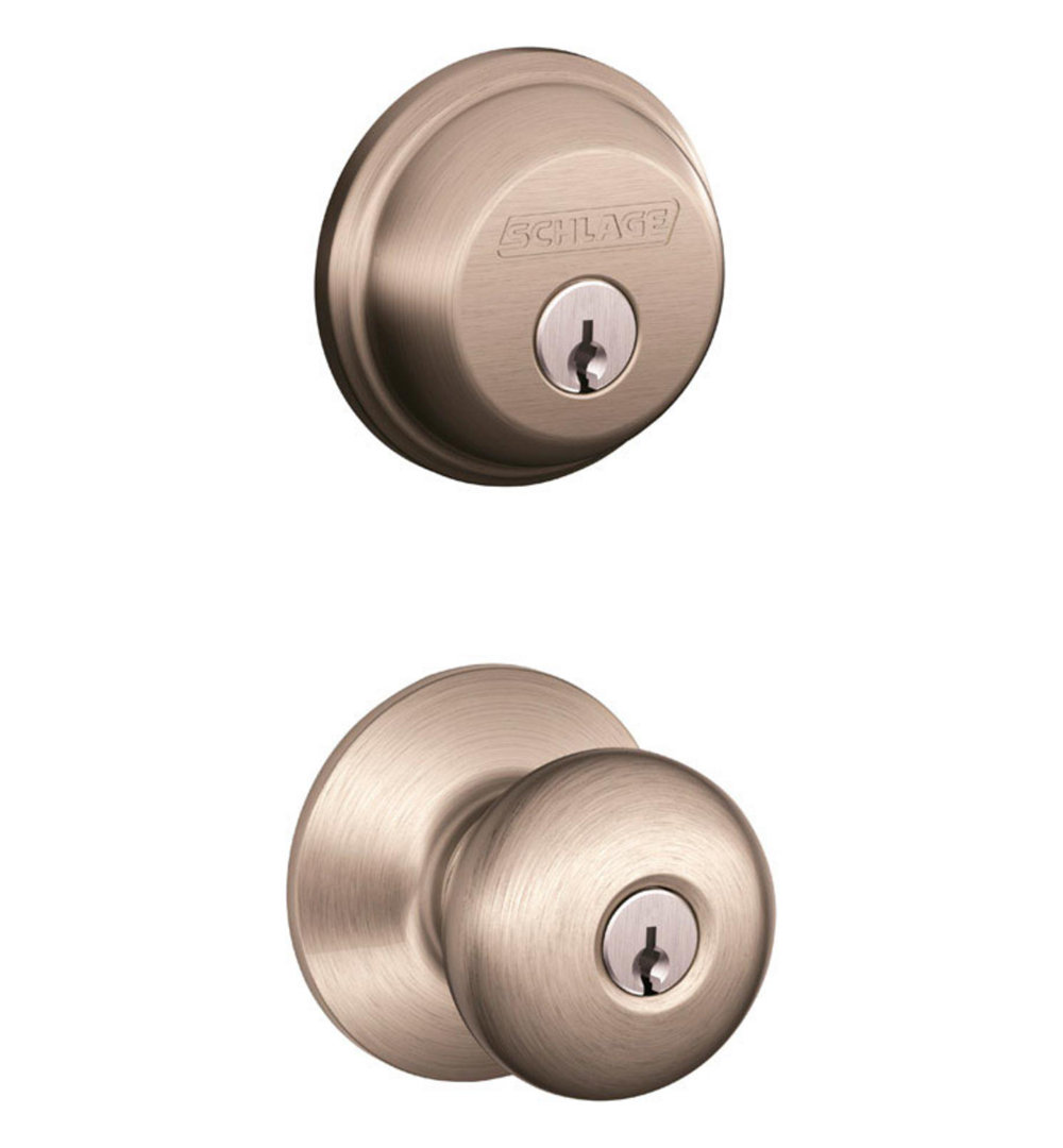 Complete Plymouth Entry Knob Set with Deadbolt Schlage